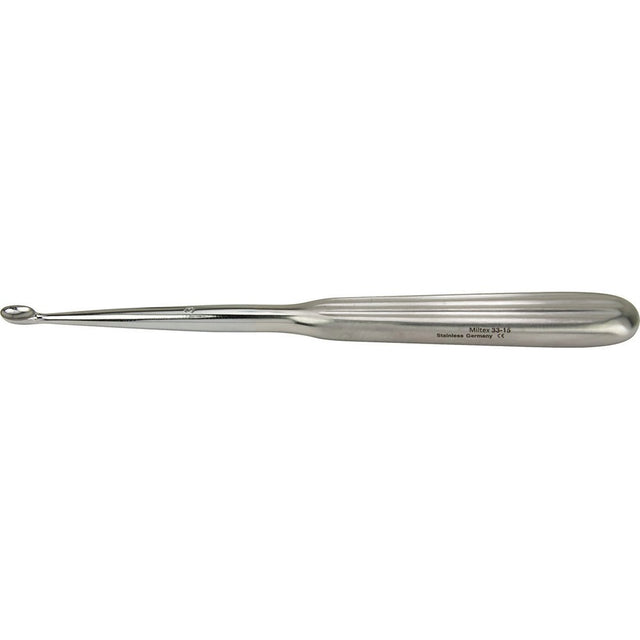 MILTEX Dermal Curette, 6-1/4" (160mm), oval spoon, size 3: 5.6mm x 9.0mm. MPN: 33-15