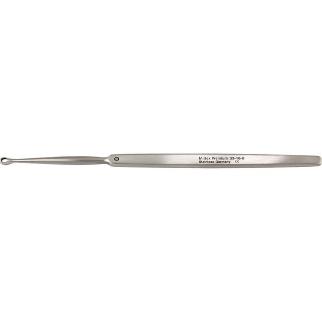 MILTEX PIFFARD DERMAL Curette, 5-5/8" (142mm), oval, size 0: 2mm x 2.9mm, narrow handle. MPN: 33-16-0
