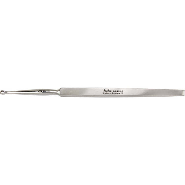 MILTEX PIFFARD DERMAL Curette, 5-5/8" (142mm), oval, size 00: 1.5mm x 2.4mm, narrow handle. MPN: 33-16-00