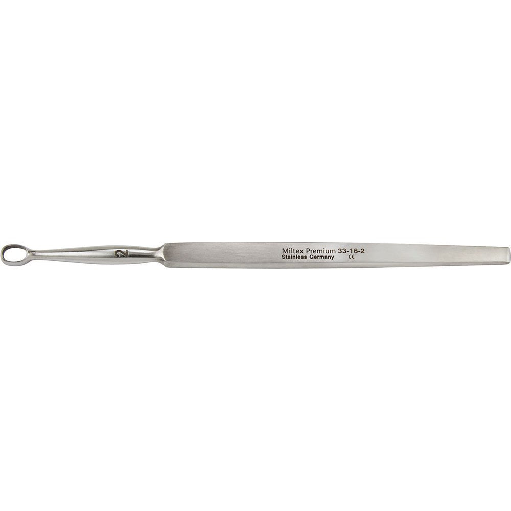 MILTEX PIFFARD DERMAL Curette, 5-5/8" (142mm), oval, size 2: 5mm x 6.7mm, narrow handle. MPN: 33-16-2
