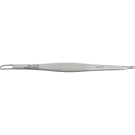 MILTEX SCHAMBERG Comedone extractor, 3-3/4" (96.5mm), double-ended, extra fine loops, with crimped small loop. MPN: 33-202