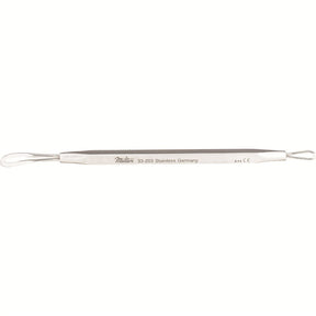 MILTEX Comedone extractor, 4-1/8" (105mm), double end, flat & wire expressor. MPN: 33-203