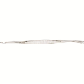 MILTEX SAALFELD Comedone Extractor, 5-3/4" (147mm), Double-Ended, Spoon End 5.1mm wide, Acne Lancet End 2.8mm wide. MPN: 33-204