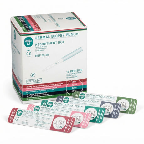 MILTEX Sterile Disposable Biopsy Punch, assorted sizes 10, 50/box. MPN: 33-38