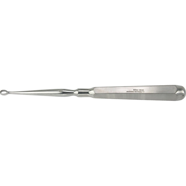 MILTEX PIFFARD DERMAL Curette, 6-1/4" (159mm), oval, size 1: 5.9mm x 5.0mm (4.1mm inside diameter). MPN: 33-6