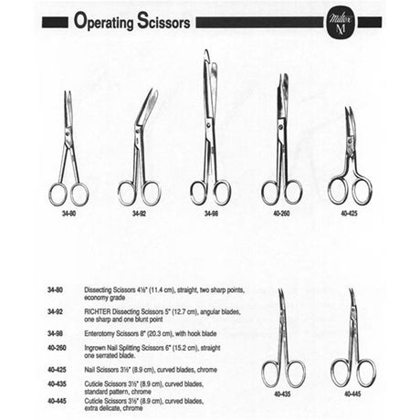 MILTEX Enterotomy Scissors, 8" (20.3 cm), with hook blade. MPN: 34-98 - Image 2
