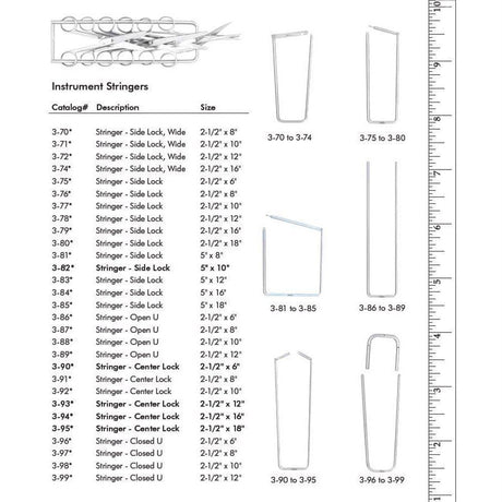 MILTEX Instrument Stringer - Center Lock, Size: 2-1/2" x 8". MPN: 3-91 - Image 2