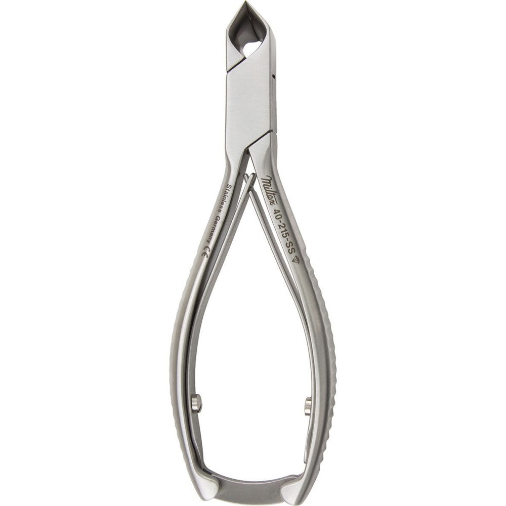 MILTEX Nail Nipper, 5-3/8" (135.5mm), angled concave jaws, double spring, stainless. MPN: 40-215-SS