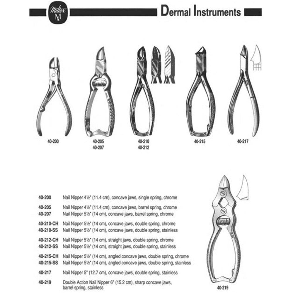 MILTEX Nail Nipper, 6" (155mm), Concave Jaws, Double Action, Stainless. MPN: 40-219 - Image 2