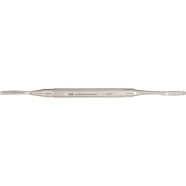 MILTEX Bone File, Reverse Cutting, Double-Ended, POLOKOFF narrow pattern, standard serrations, Length= 7-1/4" (184 mm). MPN: 40-2800