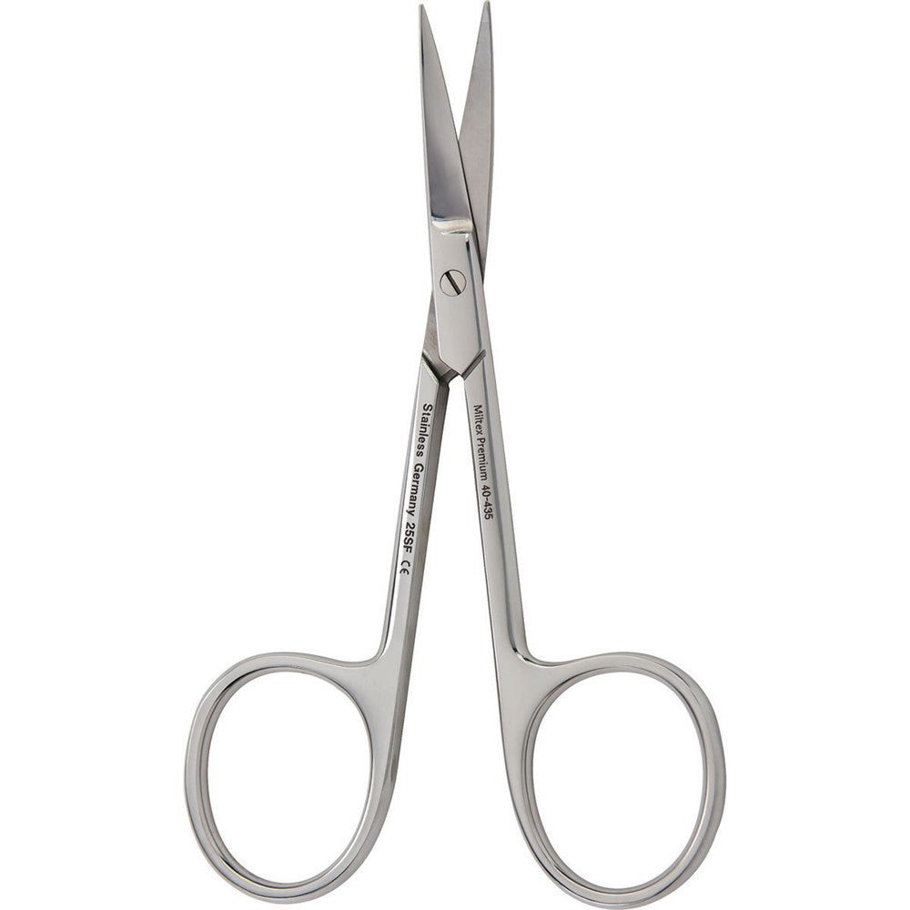 MILTEX Cuticle Scissors, 3-1/2" (8.9 cm), curved blades, standard pattern, chrome. MPN: 40-435