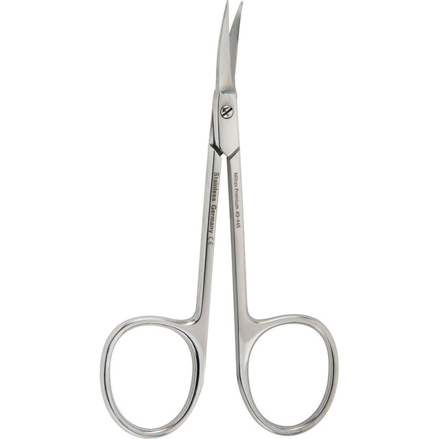 MILTEX Cuticle Scissors, 3-1/2" (8.9 cm), curved blades, extra delicate, chrome. MPN: 40-445