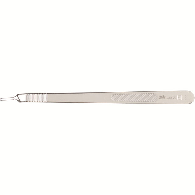 MILTEX no. 3LA Scalpel Handle, 8" (205mm), angled tip, for deep surgery, extra fine, Fits Blade Sizes 10, 11, 12, 12B, 15 & 15C. MPN: 4-12