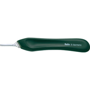 MILTEX no. 5 Knife Handle, 5" (126mm), Green Plastic with Stainless Tip, Fits Blade Sizes 10, 11, 12, 12B, 15 & 15C. MPN: 4-18