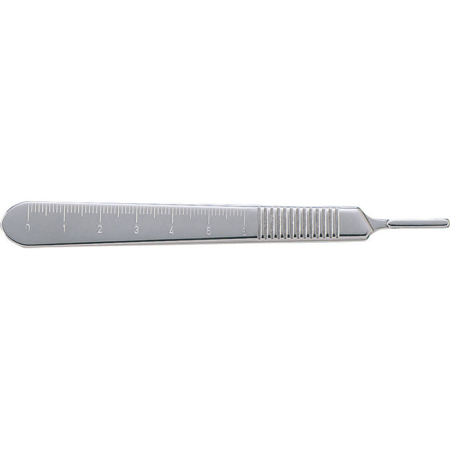 MILTEX no. 3 Scalpel Handle, 4-7/8" (125mm), Fits Blade Sizes 10, 11, 12, 12B, 15 & 15C, mm and cm Graduations, extra fine. MPN: 4-7