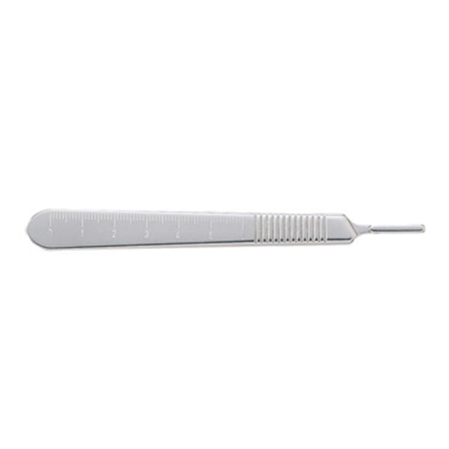 MILTEX no.3 Scalpel Handle, 5" (127mm), mm and cm Graduations, extra fine, Nickel Plated, Fits Blade Sizes 10, 11, 12, 12B, 15 & 15C. MPN: 4-7R
