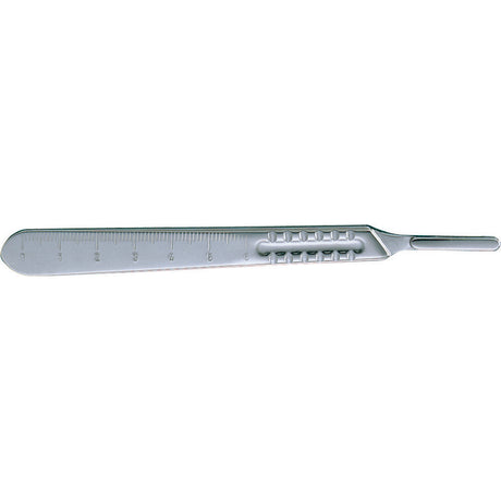 MILTEX no. 4 Scalpel Handle, 5-1/4" (135mm), Fits Blade Sizes 20, 21, 22, 23 & 25, mm and cm Graduations. MPN: 4-8