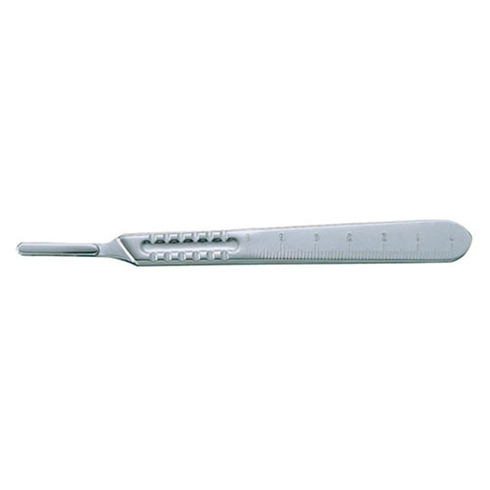 MILTEX no.4 Scalpel Handle, 5-1/4" (135mm), mm and cm Graduations, Nickel Plated, Fits Blade Sizes 20, 21, 22, 23 & 25. MPN: 4-8R