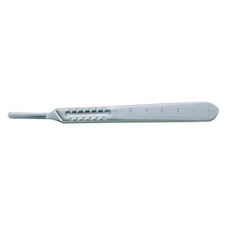 MILTEX no.4 Scalpel Handle, 5-1/4" (135mm), mm and cm Graduations, Nickel Plated, Fits Blade Sizes 20, 21, 22, 23 & 25. MPN: 4-8R