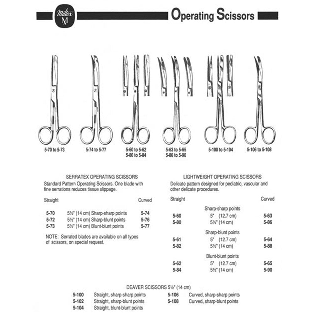 MILTEX DEAVER Scissors, 5-1/2", curved, sharp/sharp points. MPN: 5-106 - Image 2