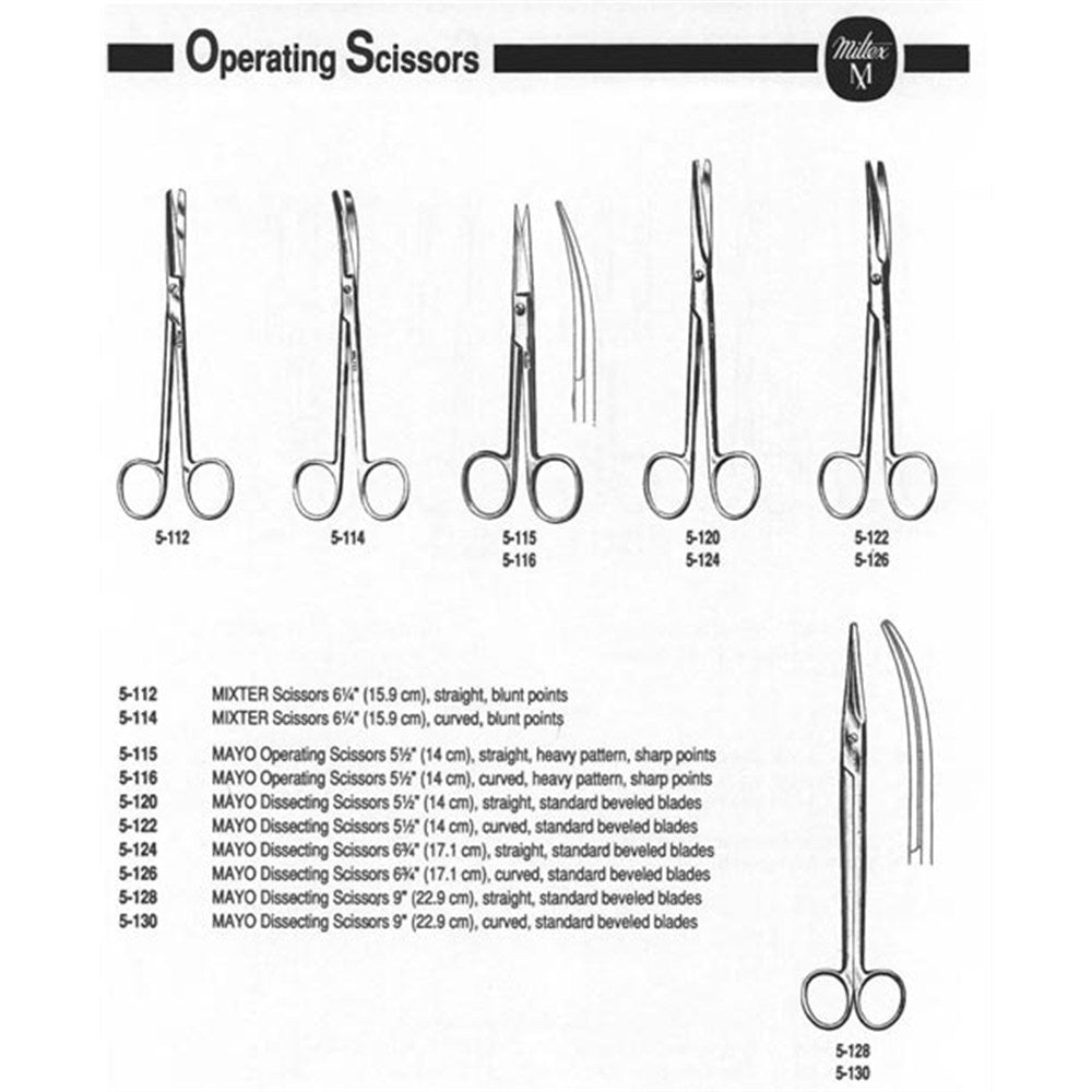 MILTEX MIXTER Scissors, 6-1/4" (15.9 cm), curved, blunt points. MPN: 5-114 - Image 2