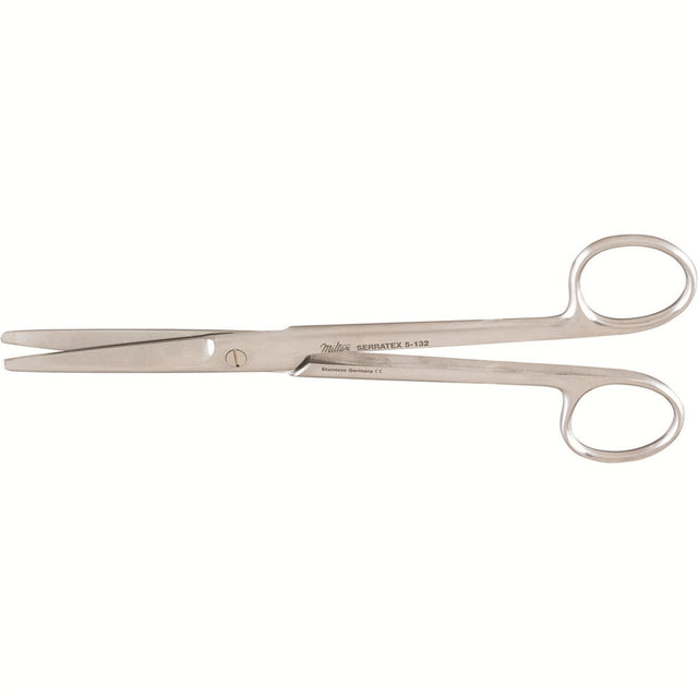 MILTEX Serratex-MAYO Dissecting Scissors, 6-3/4" (17.1 cm), straight, one serrated blade. MPN: 5-132