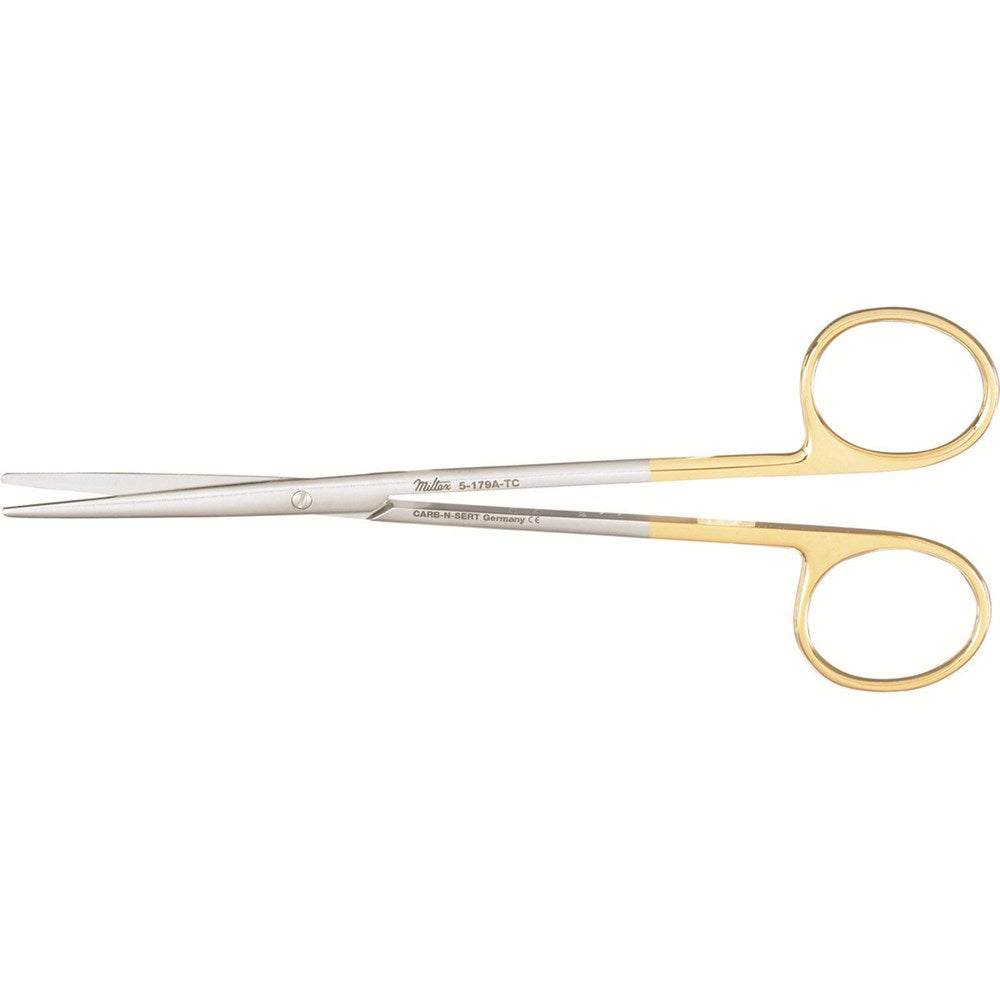 MILTEX Delicate Pattern METZENBAUM Scissors, 5-3/4" (145mm), Tungsten Carbide, Delicate Pattern, straight, blunt points. MPN: 5-179A-TC