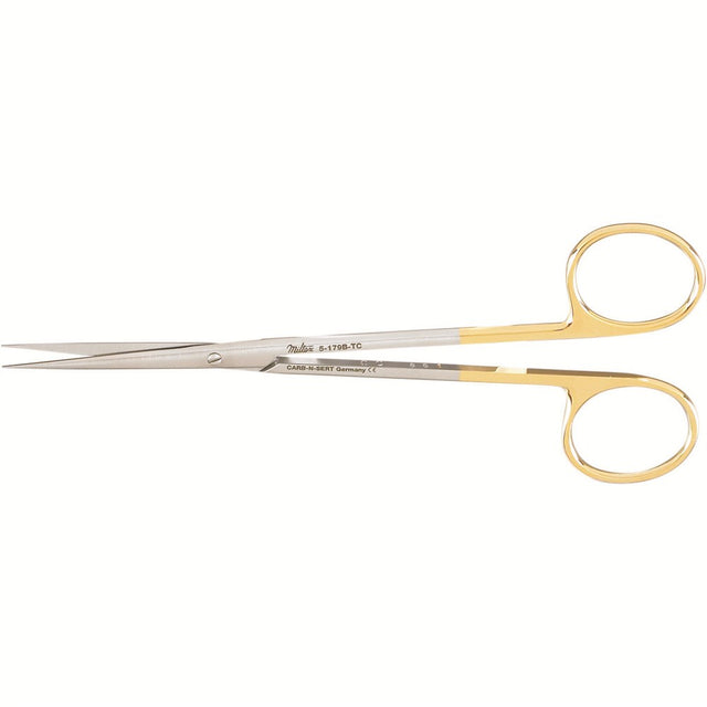 MILTEX Delicate Pattern METZENBAUM Scissors, 5-3/4" (145mm), straight, sharp points, tungsten carbide. MPN: 5-179B-TC