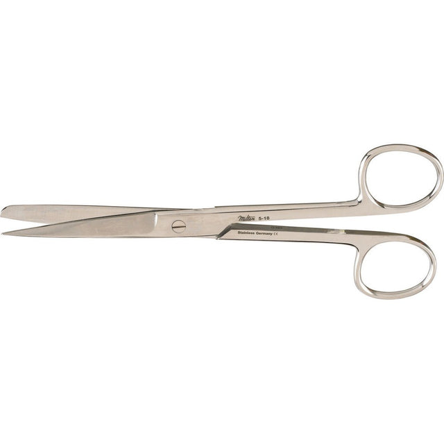MILTEX Standard Pattern Operating Scissors, straight, 6-1/2" (165mm), Standard Pattern, sharp-blunt points. MPN: 5-18