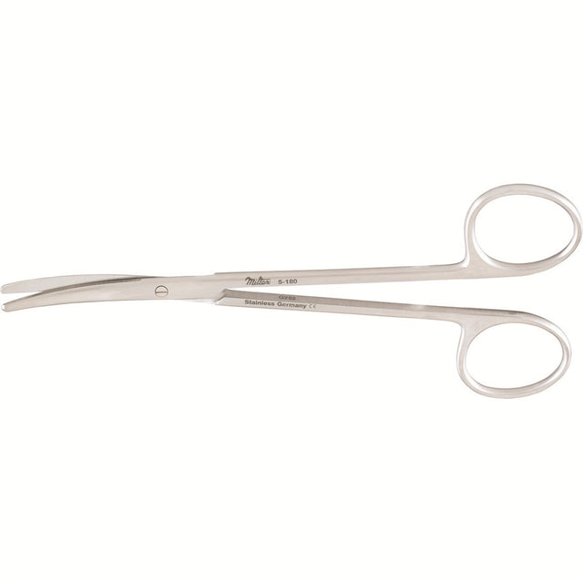 MILTEX Standard Pattern METZENBAUM-LAHEY Scissors, 5-5/8" (144mm), curved, blunt points. MPN: 5-180