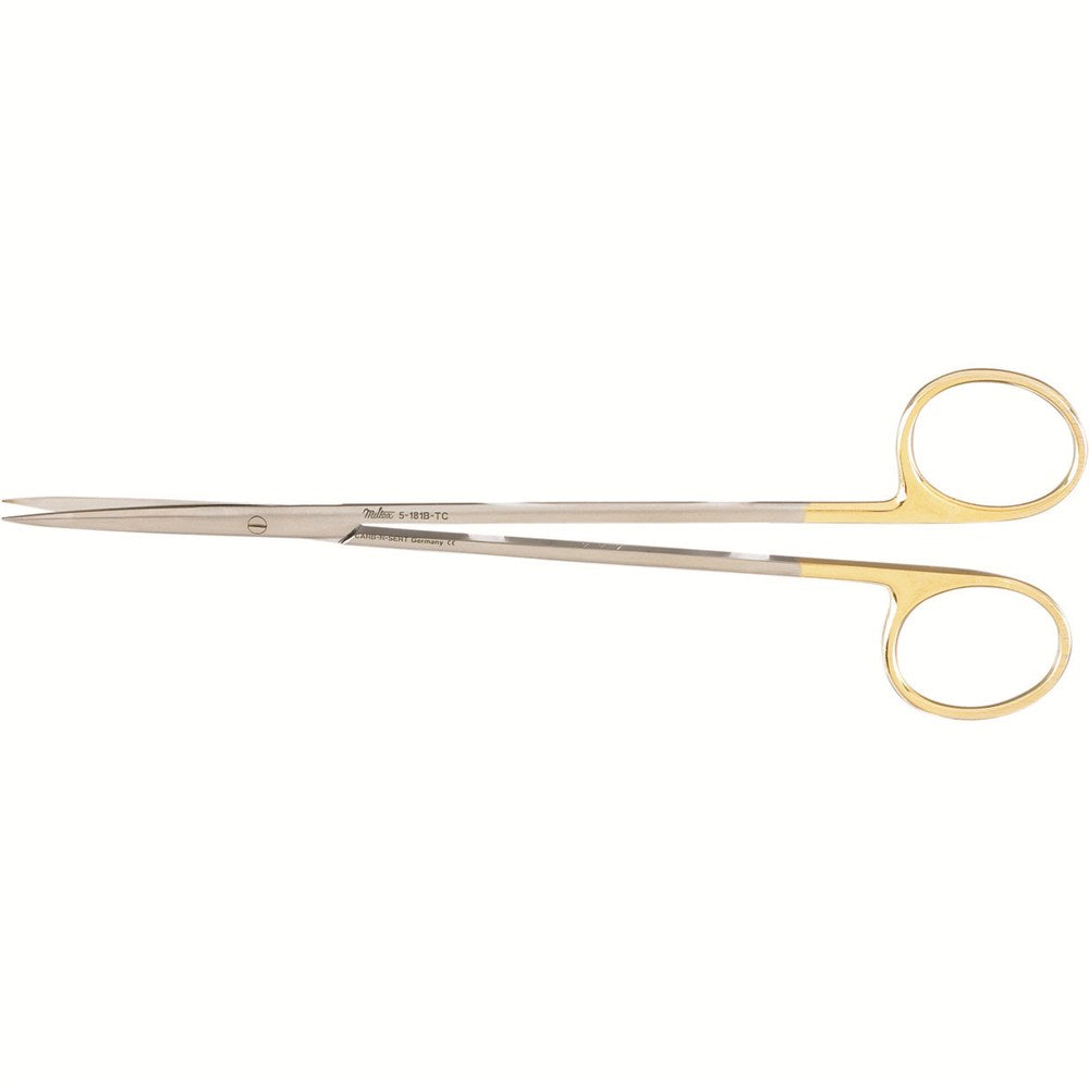 MILTEX Delicate Pattern METZENBAUM Scissors, 7" (179mm), Tungsten Carbide, straight, sharp points. MPN: 5-181B-TC