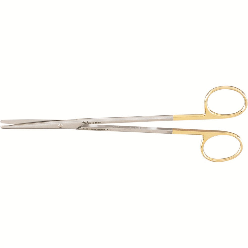 MILTEX Standard Pattern METZENBAUM Scissors, 7" (179mm), Tungsten Carbide, straight, blunt points. MPN: 5-181TC
