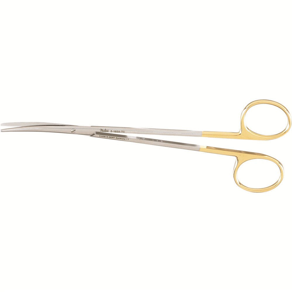 MILTEX Delicate Pattern METZENBAUM Scissors, 7" (179mm), curved, blunt points, Tungsten Carbide. MPN: 5-182A-TC