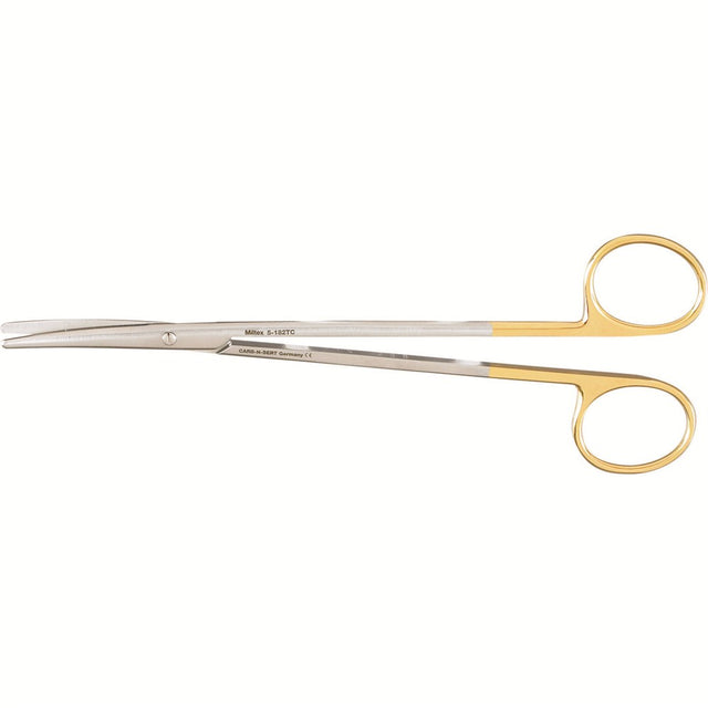 MILTEX Standard Pattern METZENBAUM Scissors, 7" (179.5mm), curved, blunt points, Tungsten Carbide. MPN: 5-182TC