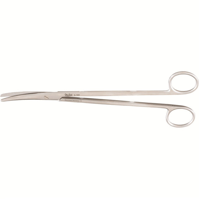 MILTEX Standard Pattern METZENBAUM Scissors, 8" (206mm), Curved, Blund Points. MPN: 5-184