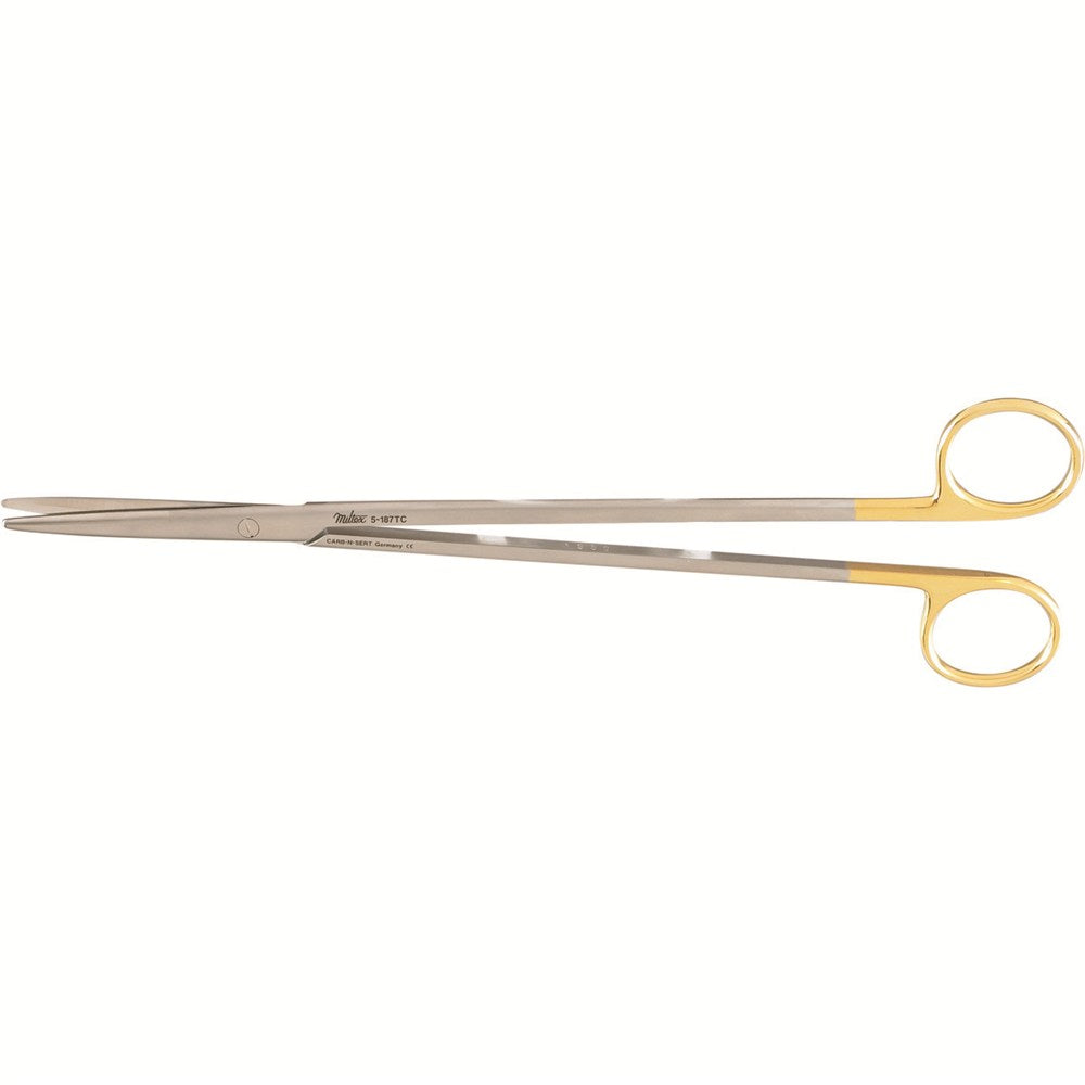 MILTEX Delicate Pattern METZENBAUM Scissors, 9" (230mm), straight, blunt points, Tungsten Carbide. MPN: 5-187TC