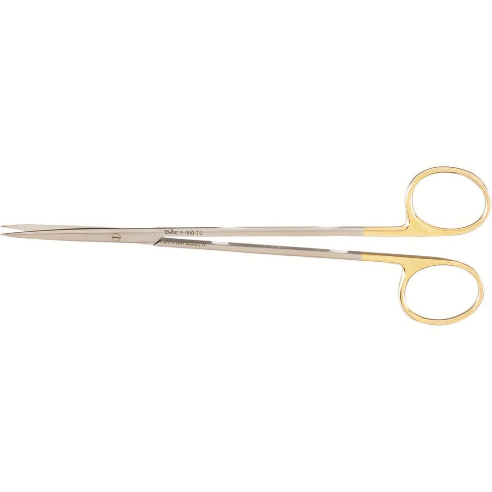 MILTEX Delicate Pattern METZENBAUM-NELSON Scissors, 9" (230mm), curved, blunt points, Tungsten Carbide. MPN: 5-189TC