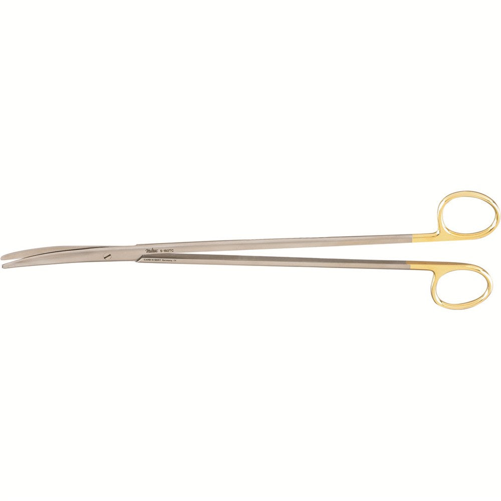MILTEX Standard Pattern METZENBAUM Scissors, 11-1/4" (287mm), curved, blunt points, Tungsten Carbide. MPN: 5-192TC