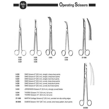 MILTEX THOREK Scissors, 10" (253mm), full curve. MPN: 5-245 - Image 2