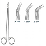 MILTEX POTTS-SMITH Scissors, 7" (17.8 cm), delicate, angled on side 60 degrees, 13 mm blades. MPN: 5-249C
