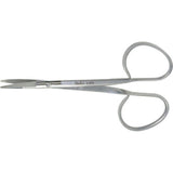 MILTEX KAYE Fine Dissecting (Blepharoplasty) Scissors, 4-1/4" (107mm), Curved, One Serrated Blade, ribbon type. MPN: 5-263