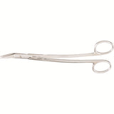 MILTEX DEAN Dissecting Scissors, 6-3/4" (170mm), Angled On Flat, One Serrated Blade. MPN: 5-264