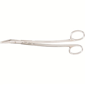 MILTEX DEAN Dissecting Scissors, 6-3/4" (170mm), Angled On Flat, One Serrated Blade. MPN: 5-264