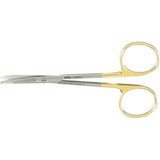MILTEX KAYE Dissecting Scissors, 4-1/2" (114mm), tungsten carbide, curved, blunt points, one serrated blade. MPN: 5-269TC