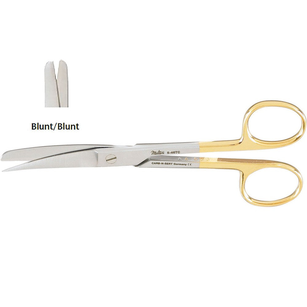 MILTEX Standard Pattern Operating Scissors, straight, 5-1/2" (14cm), blunt-blunt points, Carb-N-Sert. MPN: 5-26TC