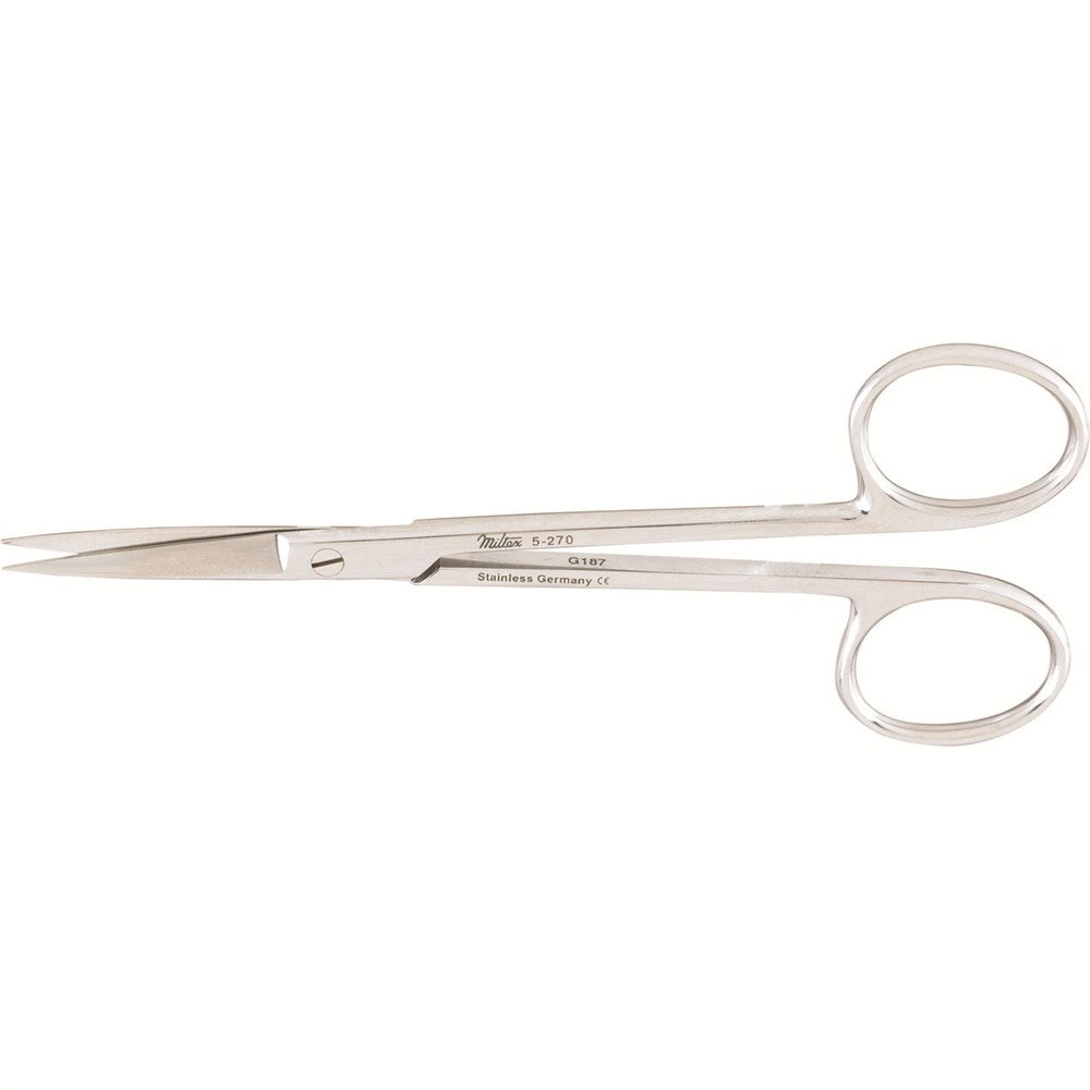 MILTEX WAGNER Plastic Surgery Scissors, 4-3/4" (12.1 cm), straight, sharp-sharp points, serrated blade. MPN: 5-270