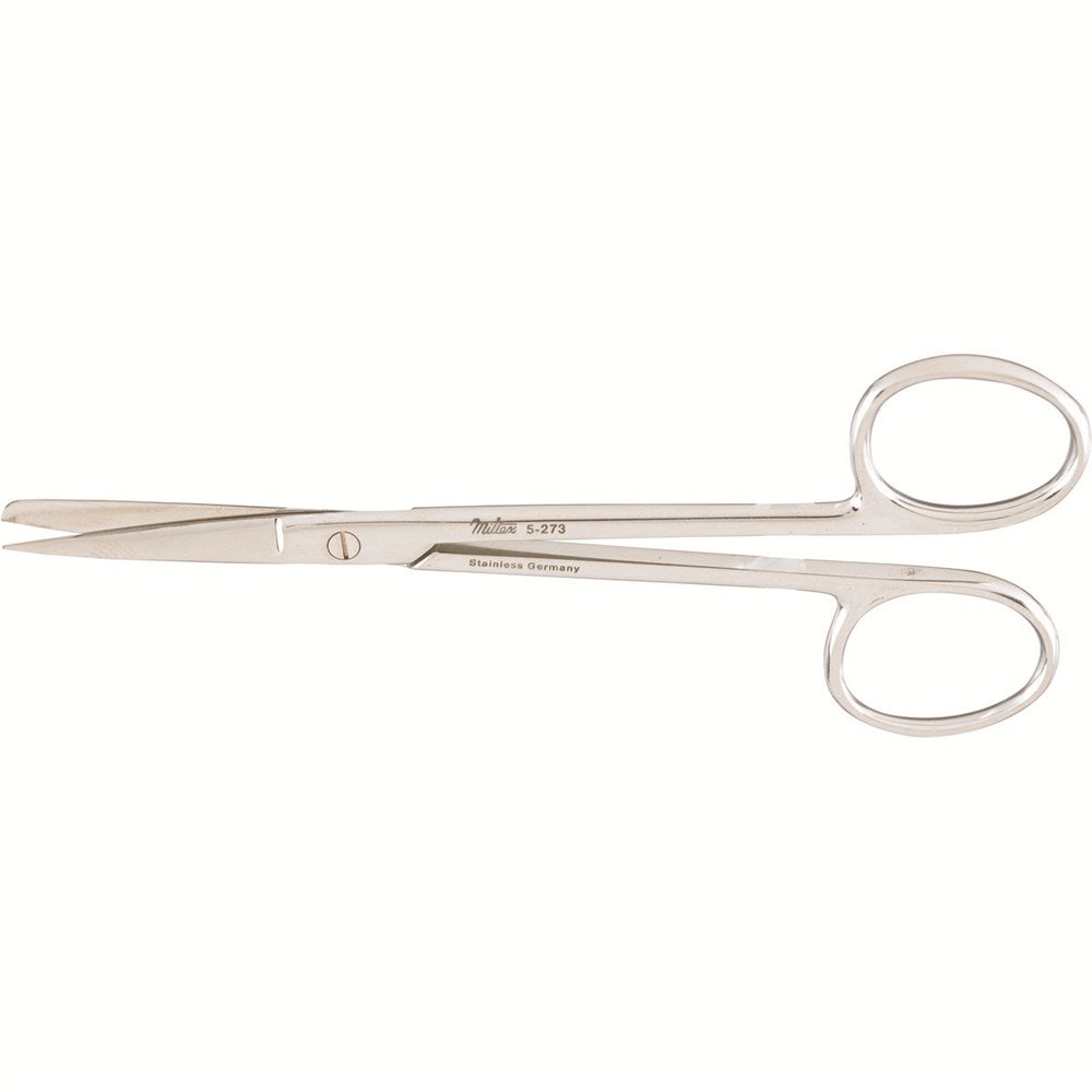 MILTEX WAGNER Plastic Surgery Scissors, 4-3/4" (12.1 cm), straight, sharp-blunt points, serrated blade. MPN: 5-273