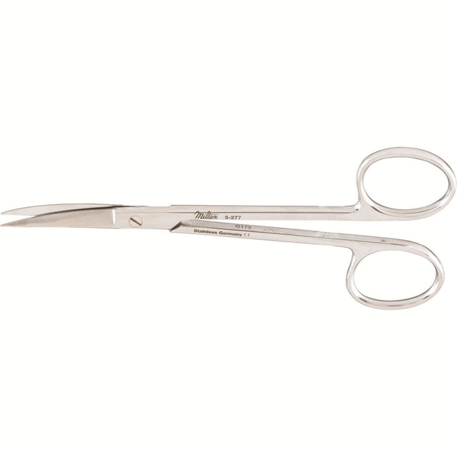 MILTEX WAGNER Plastic Surgery Scissors, 4-3/4" (12.1 cm),curved, sharp-sharp points, serrated blade. MPN: 5-277
