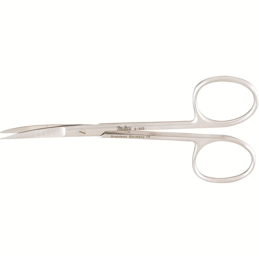 MILTEX IRIS Scissors, 4" (102mm), curved, fine sharp points. MPN: 5-302