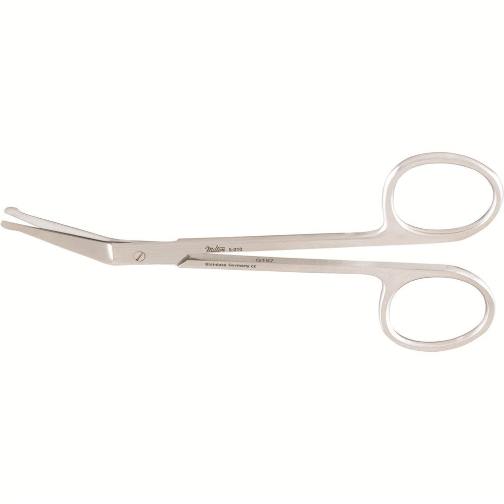 MILTEX Eye Scissors with probe points, 4-1/2" (114mm), angled on side. MPN: 5-310